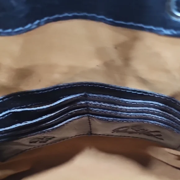 Black Leather Backpack with Renaissance Coins Silver Accents - Picture 13 of 16